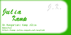 julia kamp business card